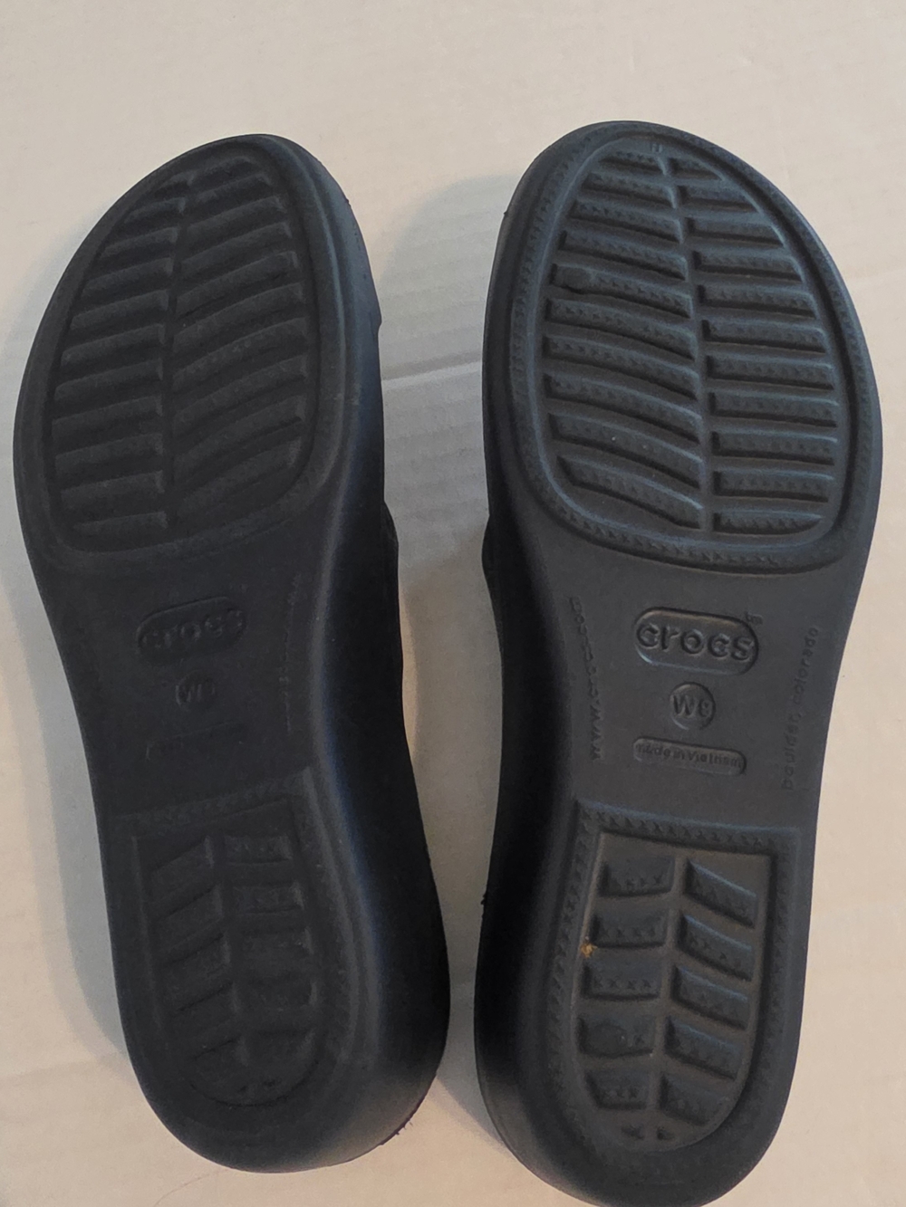 Crocs Patricia Wedge Sandals Slide On Size 9 Navy Blue - Picture 2 of 8